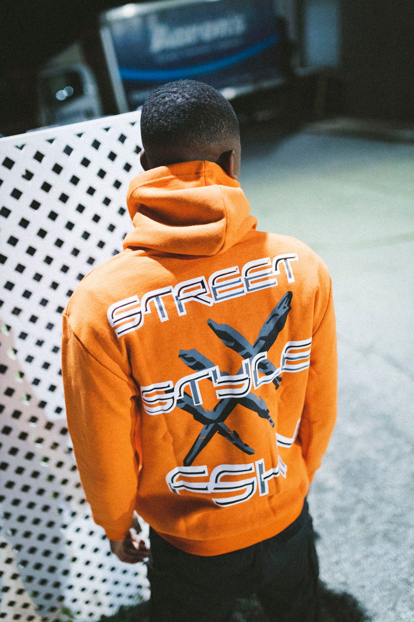 Strixe Street Style FSHN orange hoodie