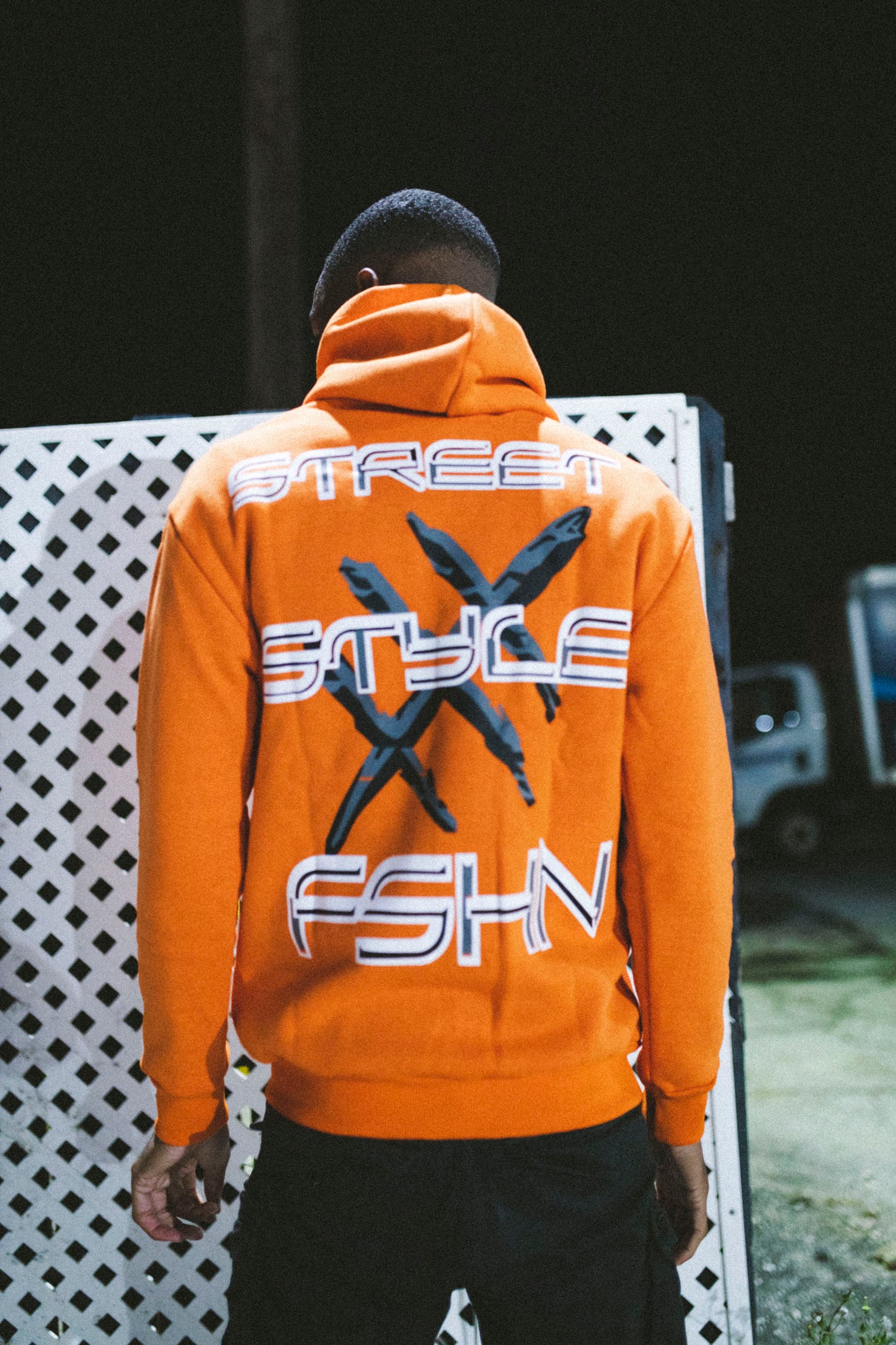 Strixe Street Style FSHN orange hoodie